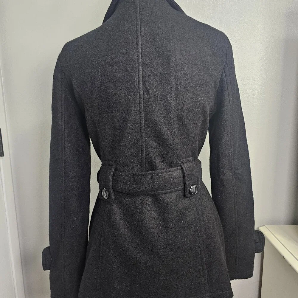 NEW Stylebook Trendy Plus Size Double-Breasted Black Peacoat – Size Small - Picture 3 of 6